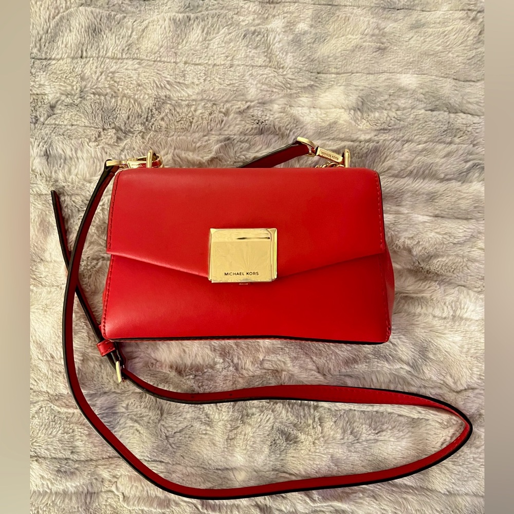 Michael Kors Red Crossbody purse limited Edition Not Sold Anymore